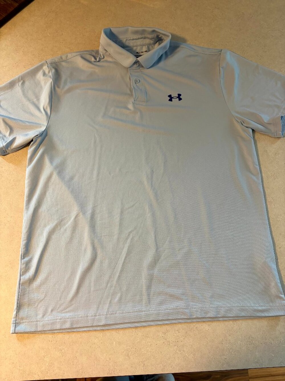 Under Armour Performance Polo Shirt Mens XL Blue Short Sleeve Solid Golf
